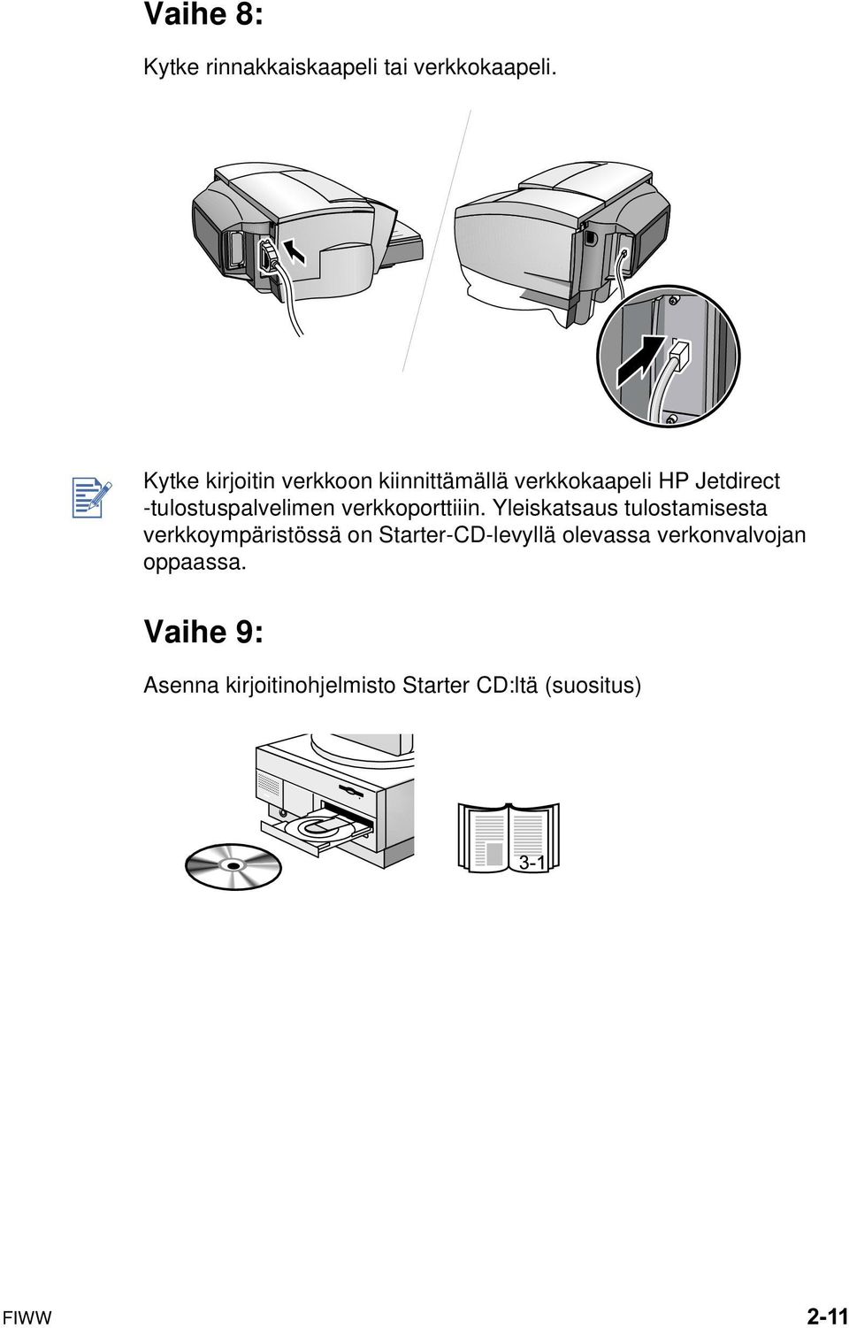 -tulostuspalvelimen verkkoporttiiin.