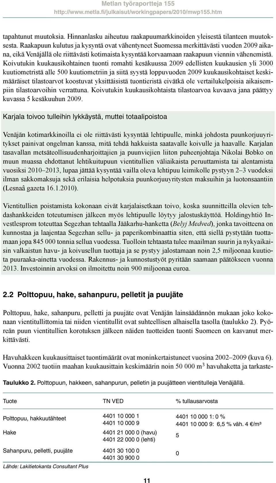 Koivutukin kuukausikohtainen tuonti romahti kesäkuussa 29 edellisten kuukausien yli 3 kuutiometristä alle 5 kuutiometriin ja siitä syystä loppuvuoden 29 kuukausikohtaiset keskimääräiset tilastoarvot