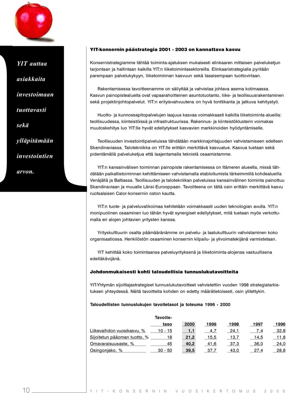 Elinkaaristrategialla pyritään parempaan palvelukykyyn, liiketoiminnan kasvuun sekä tasaisempaan tuottovirtaan. Rakentamisessa tavoitteenamme on säilyttää ja vahvistaa johtava asema kotimaassa.