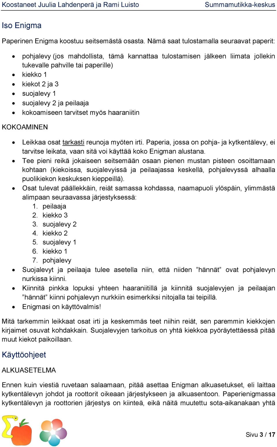 suojalevy 2 ja peilaaja kokoamiseen tarvitset myös haaraniitin KOKOAMINEN Leikkaa osat tarkasti reunoja myöten irti.