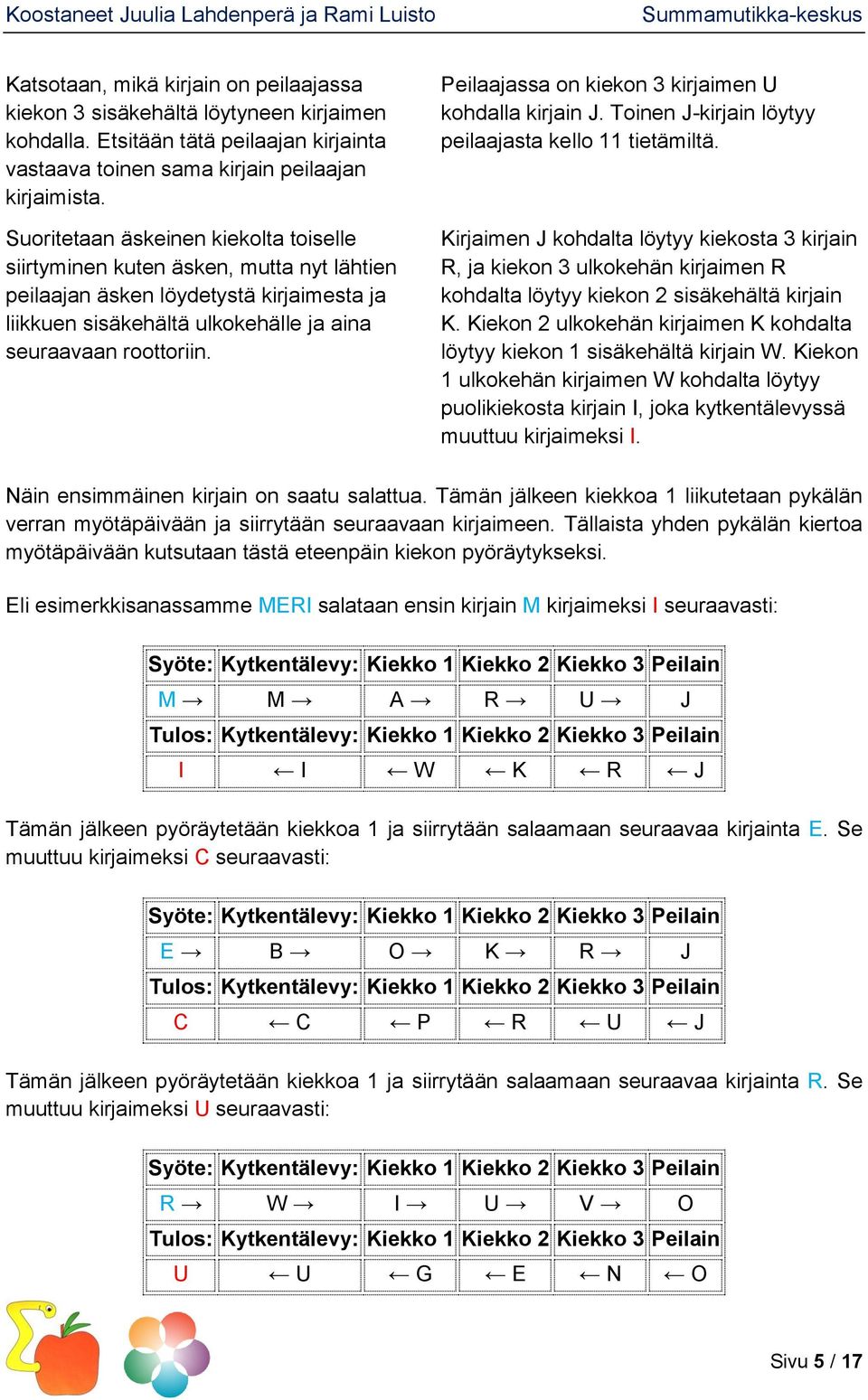 Peilaajassa on kiekon 3 kirjaimen U kohdalla kirjain J. Toinen J-kirjain löytyy peilaajasta kello 11 tietämiltä.