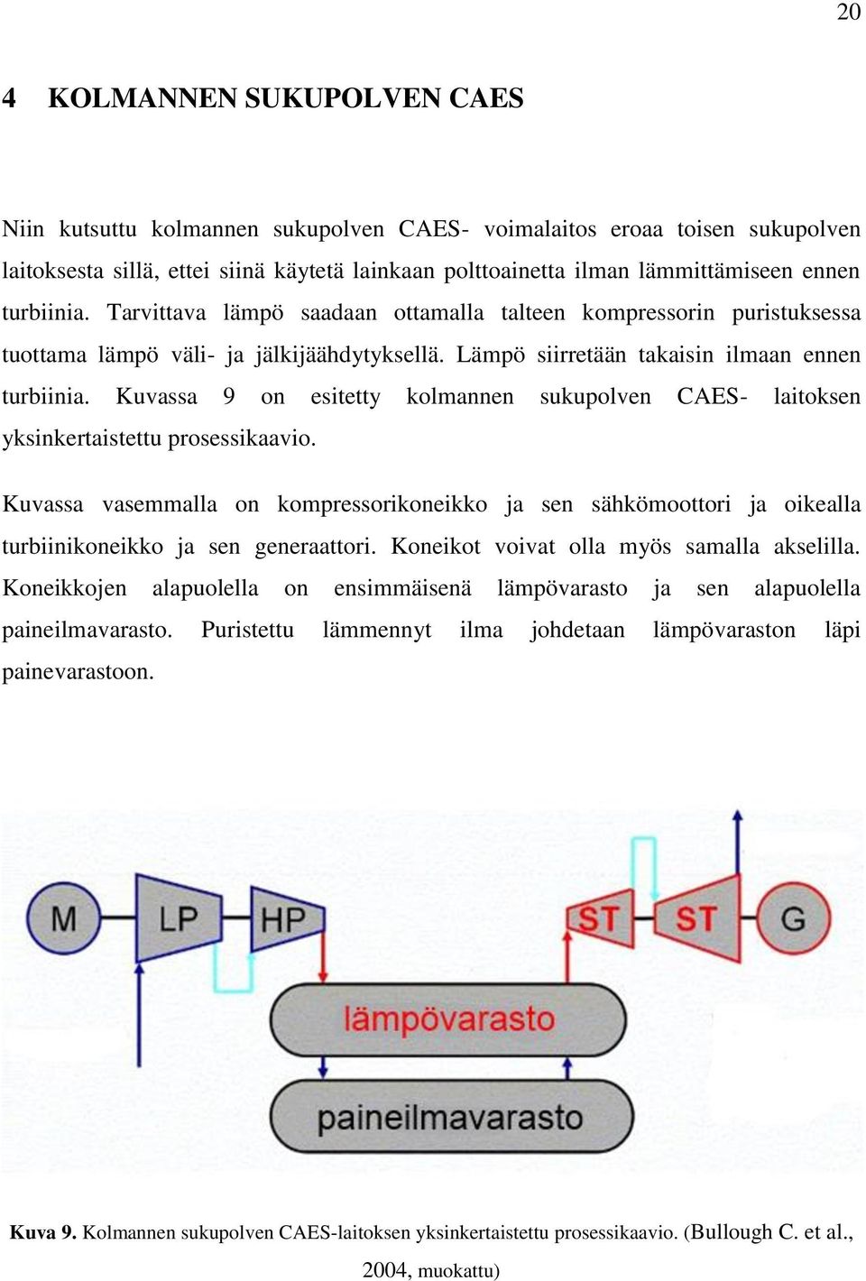 Kuvassa 9 on esitetty kolmannen sukupolven CAES- laitoksen yksinkertaistettu prosessikaavio.