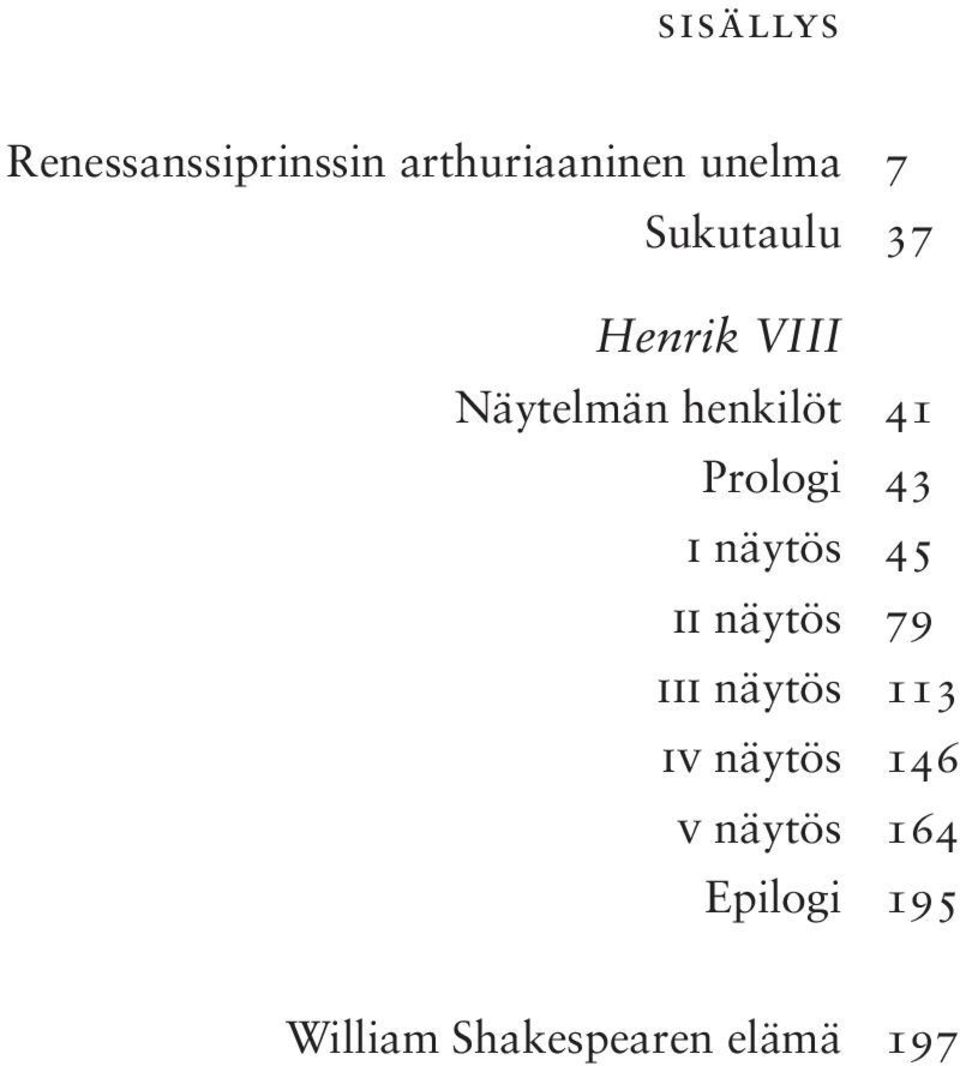43 i näytös 45 ii näytös 79 iii näytös 113 iv näytös
