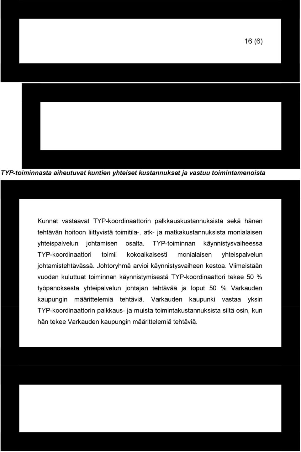 TYP-toiminnan käynnistysvaiheessa TYP-koordinaattori toimii kokoaikaisesti monialaisen yhteispalvelun johtamistehtävässä. Johtoryhmä arvioi käynnistysvaiheen kestoa.