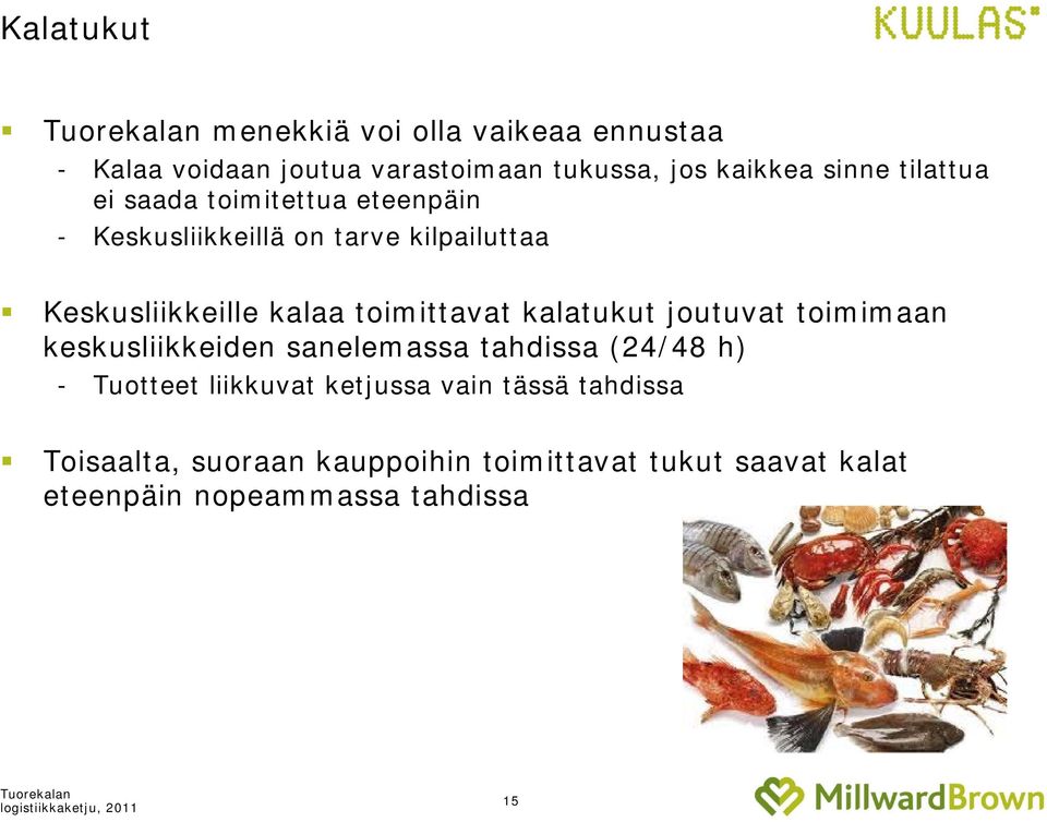 toimittavat kalatukut joutuvat toimimaan keskusliikkeiden sanelemassa tahdissa (24/48 h) - Tuotteet liikkuvat