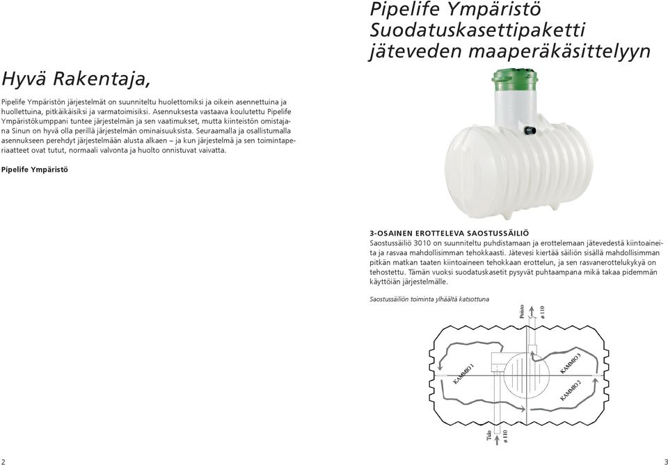 Asennuksesta vastaava koulutettu Pipelife Ympäristökumppani tuntee järjestelmän ja sen vaatimukset, mutta kiinteistön omistajana Sinun on hyvä olla perillä järjestelmän ominaisuuksista.
