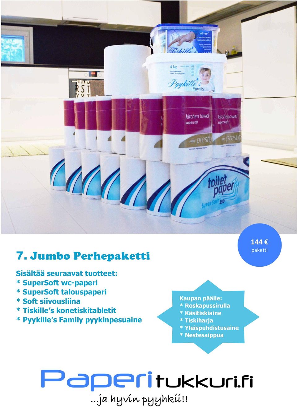 Tiskille s konetiskitabletit * Pyykille s Family pyykinpesuaine Kaupan