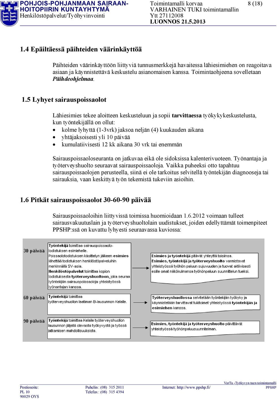 Toimintaohjeena sovelletaan Päihdeohjelmaa. 1.