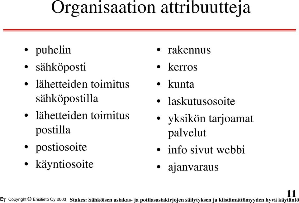 laskutusosoite yksikön tarjoamat palvelut info sivut webbi ajanvaraus 11 Stakes: