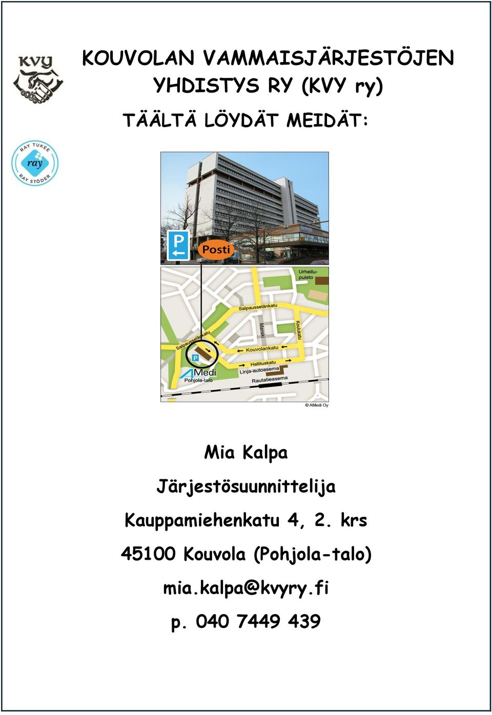 Järjestösuunnittelija Kauppamiehenkatu 4, 2.