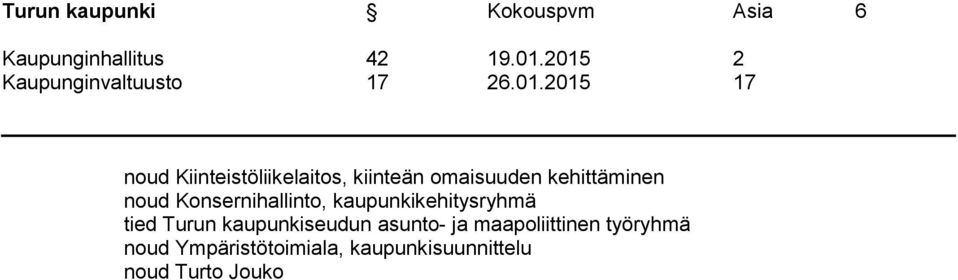 kaupunkikehitysryhmä tied Turun kaupunkiseudun asunto- ja