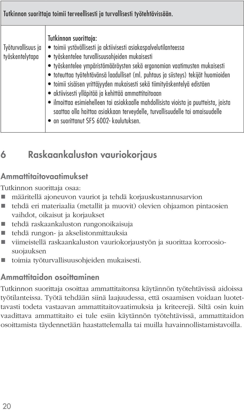 vaatimusten mukaisesti toteuttaa työtehtävänsä laadulliset (ml.