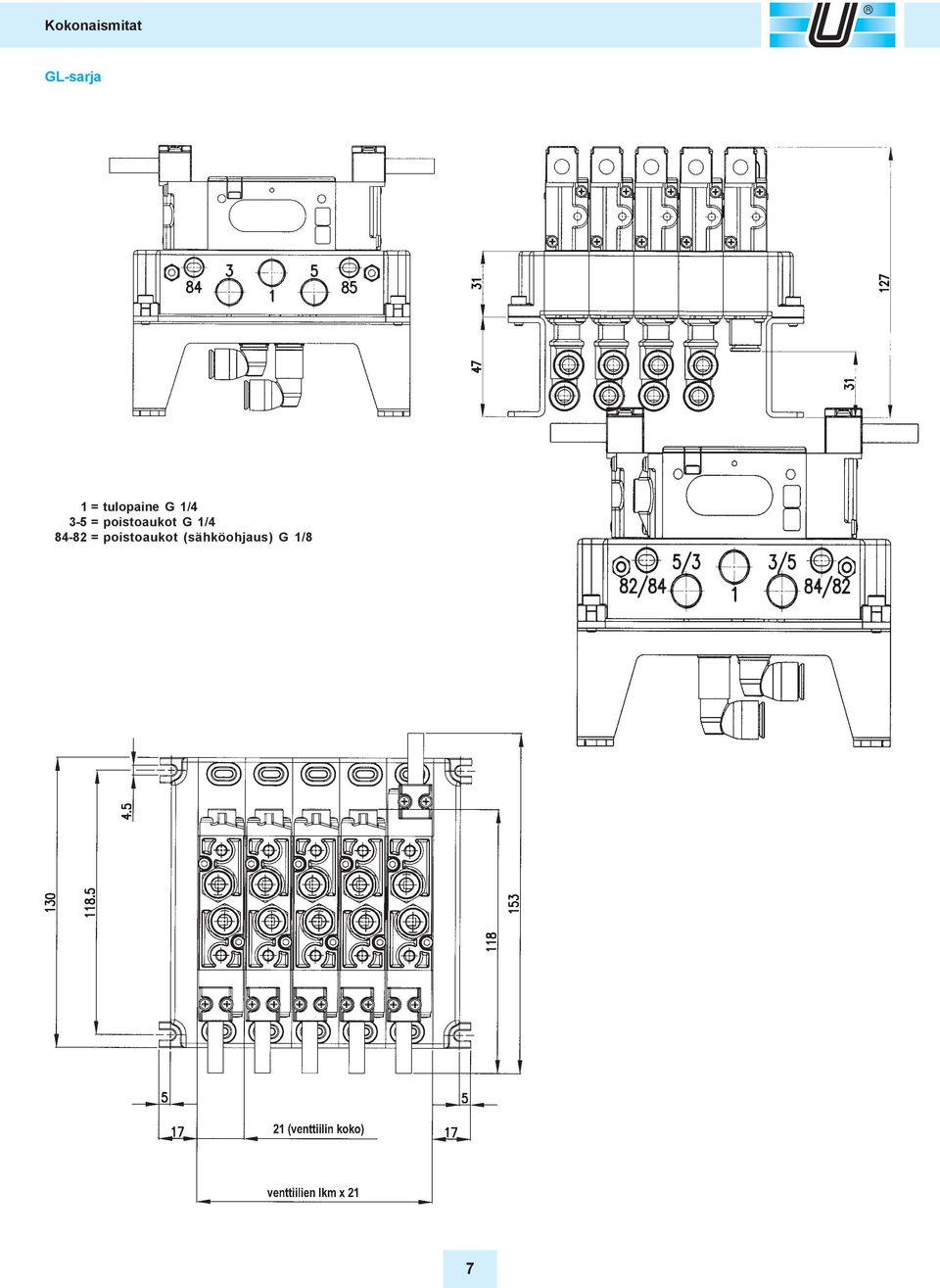 poistoaukot G 1/4 84-82 =