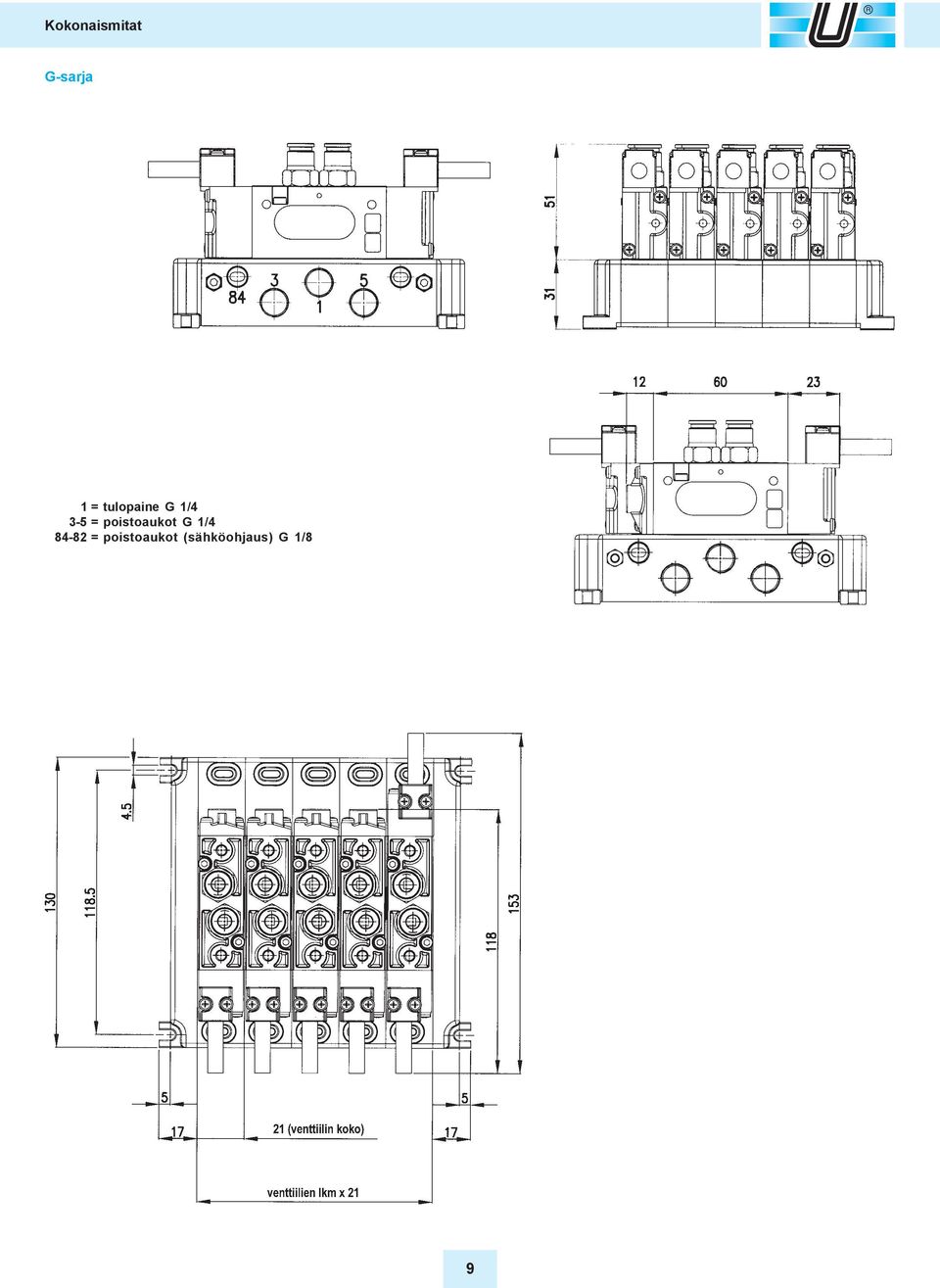 poistoaukot G 1/4 84-82 =