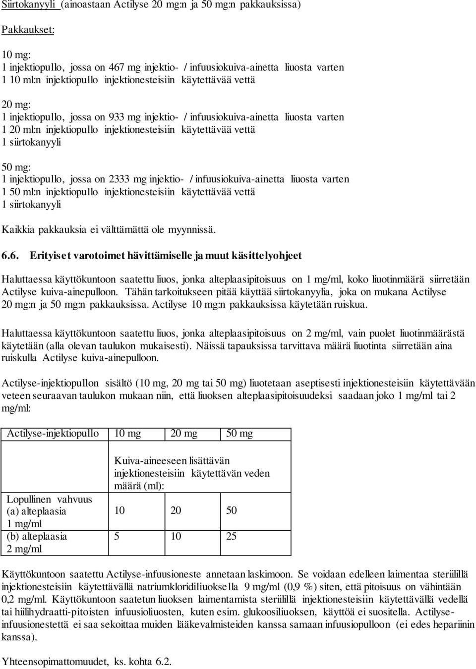 siirtokanyyli 50 mg: 1 injektiopullo, jossa on 2333 mg injektio- / infuusiokuiva-ainetta liuosta varten 1 50 :n injektiopullo injektionesteisiin käytettävää vettä 1 siirtokanyyli Kaikkia pakkauksia