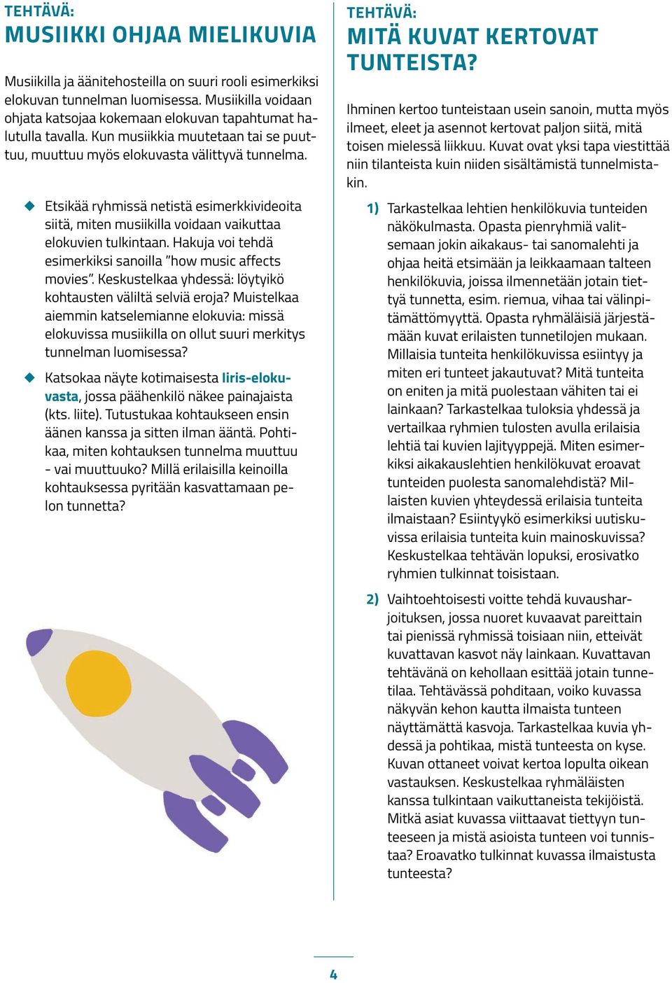 Etsikää ryhmissä netistä esimerkkivideoita siitä, miten musiikilla voidaan vaikuttaa elokuvien tulkintaan. Hakuja voi tehdä esimerkiksi sanoilla how music affects movies.
