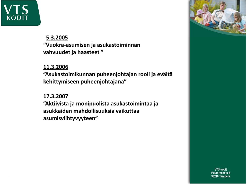 kehittymiseen puheenjohtajana 17.3.