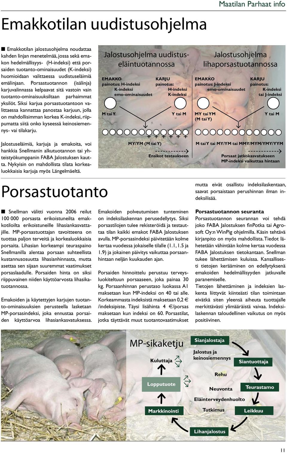 Siksi karjua porsastuotantoon valittaessa kannattaa panostaa karjuun, jolla on mahdollisimman korkea K-indeksi, riippumatta siitä onko kyseessä keinosiemennys- vai tilakarju.