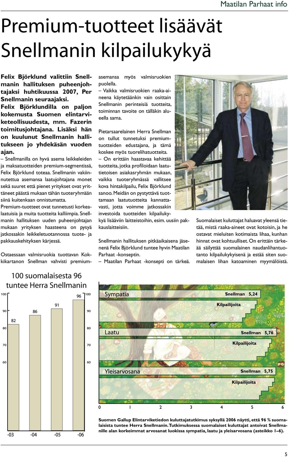 Snellmanilla on hyvä asema leikkeleiden ja maksatuotteiden premium-segmentissä, Felix Björklund toteaa.
