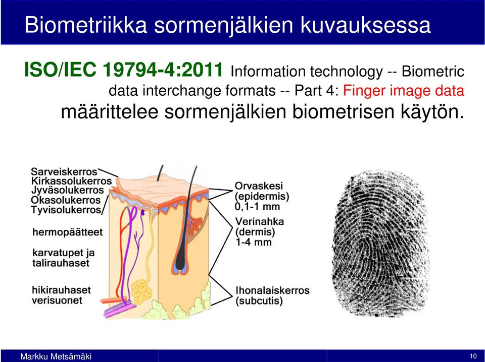 data interchange formats -- Part 4: Finger image