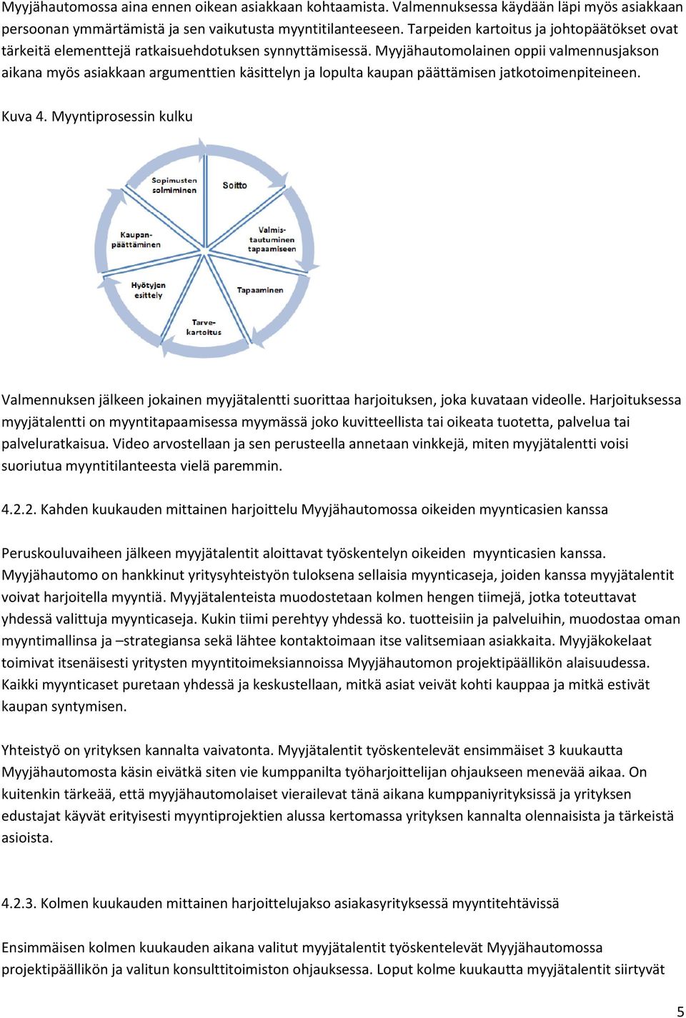 Myyjähautomolainen oppii valmennusjakson aikana myös asiakkaan argumenttien käsittelyn ja lopulta kaupan päättämisen jatkotoimenpiteineen. Kuva 4.