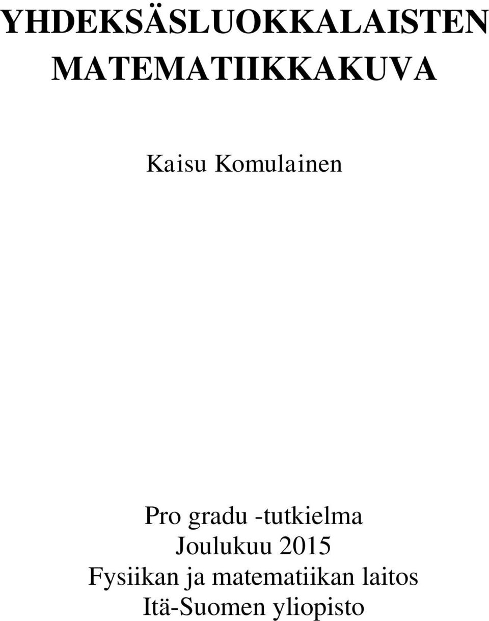 Pro gradu -tutkielma Joulukuu 2015