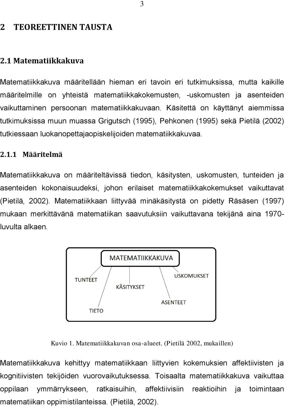 persoonan matematiikkakuvaan.