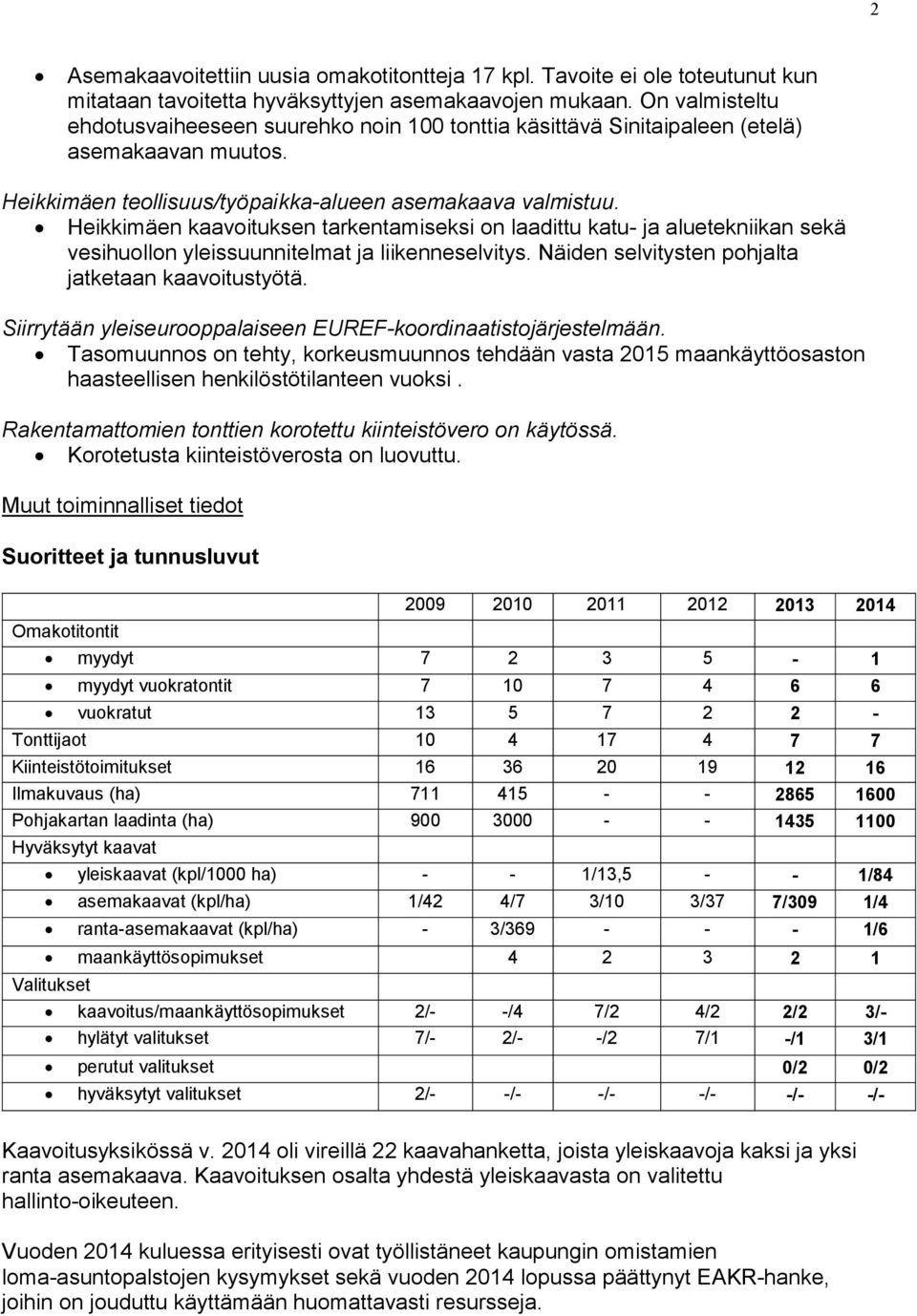 Heikkimäen kaavoituksen tarkentamiseksi on laadittu katu- ja aluetekniikan sekä vesihuollon yleissuunnitelmat ja liikenneselvitys. Näiden selvitysten pohjalta jatketaan kaavoitustyötä.