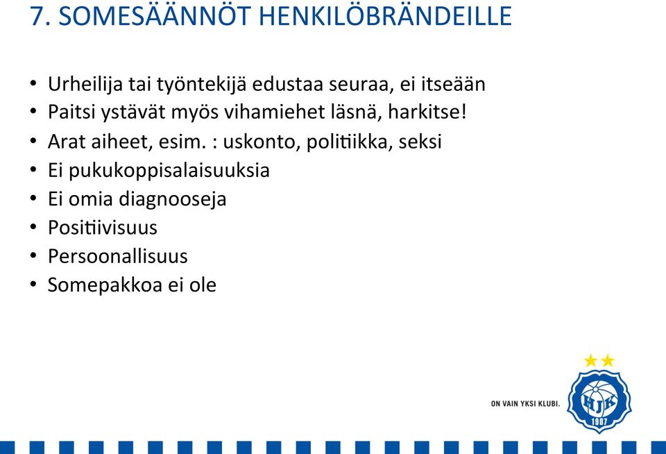Arat aiheet, esim.