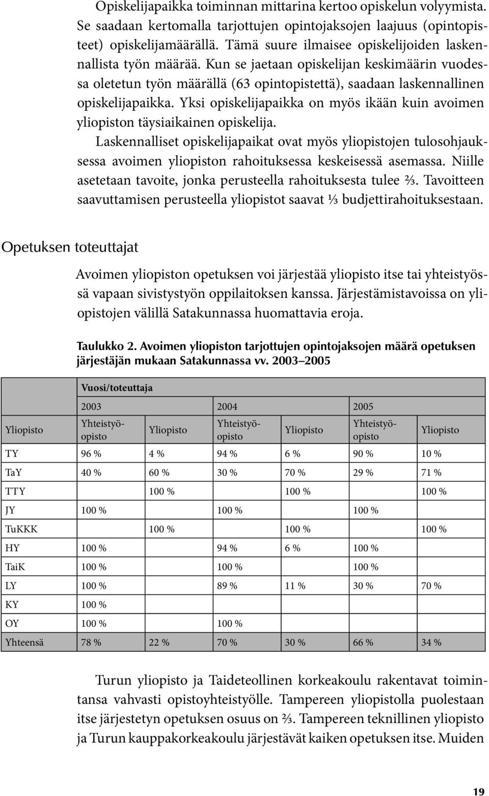 Yksi opiskelijapaikka on myös ikään kuin avoimen yliopiston täysiaikainen opiskelija.