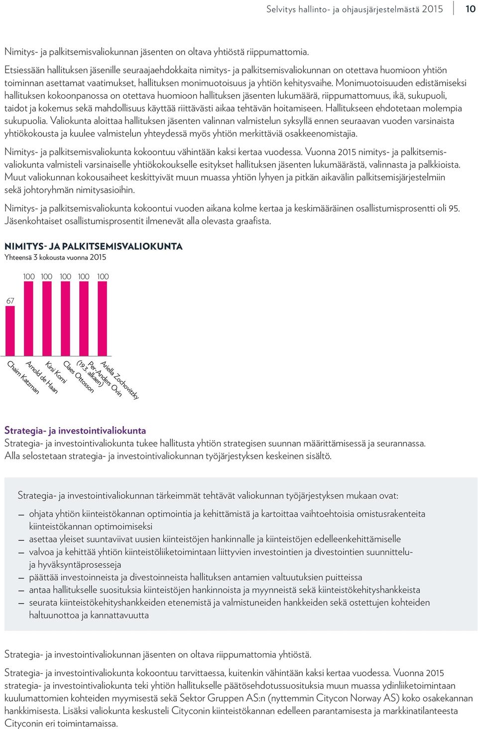 Monimuotoisuuden edistämiseksi hallituksen kokoonpanossa on otettava huomioon hallituksen jäsenten lukumäärä, riippumattomuus, ikä, sukupuoli, taidot ja kokemus sekä mahdollisuus käyttää riittävästi