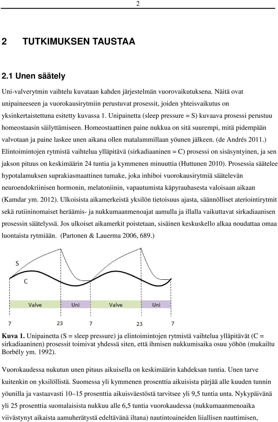 Unipainetta (sleep pressure = S) kuvaava prosessi perustuu homeostaasin säilyttämiseen.