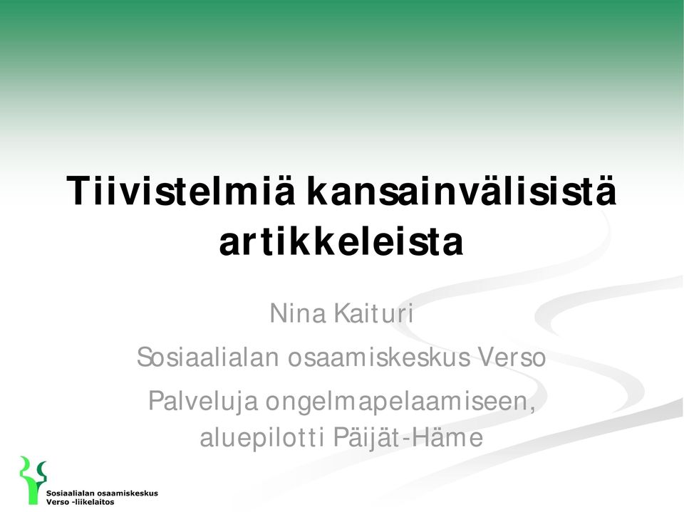 Sosiaalialan osaamiskeskus Verso