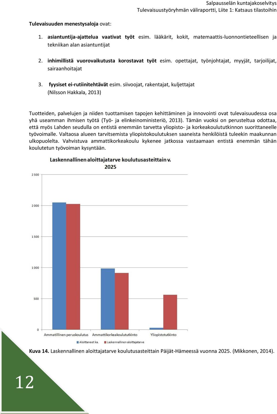 siivoojat, rakentajat, kuljettajat (Nilsson Hakkala, 2013) Tuotteiden, palvelujen ja niiden tuottamisen tapojen kehittäminen ja innovointi ovat tulevaisuudessa osa yhä useamman ihmisen työtä (Työ- ja