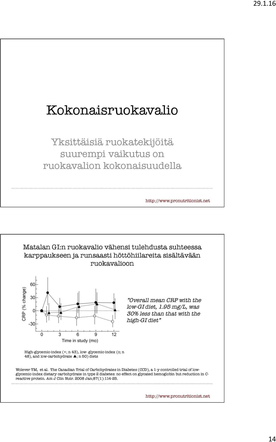 95 mg/l, was 30% less than that with the high-gi diet High-glycemic-index ( ; n 43), low- glycemic-index (o; n 48), and low-carbohydrate ; n 50) diets Wolever TM, et al.