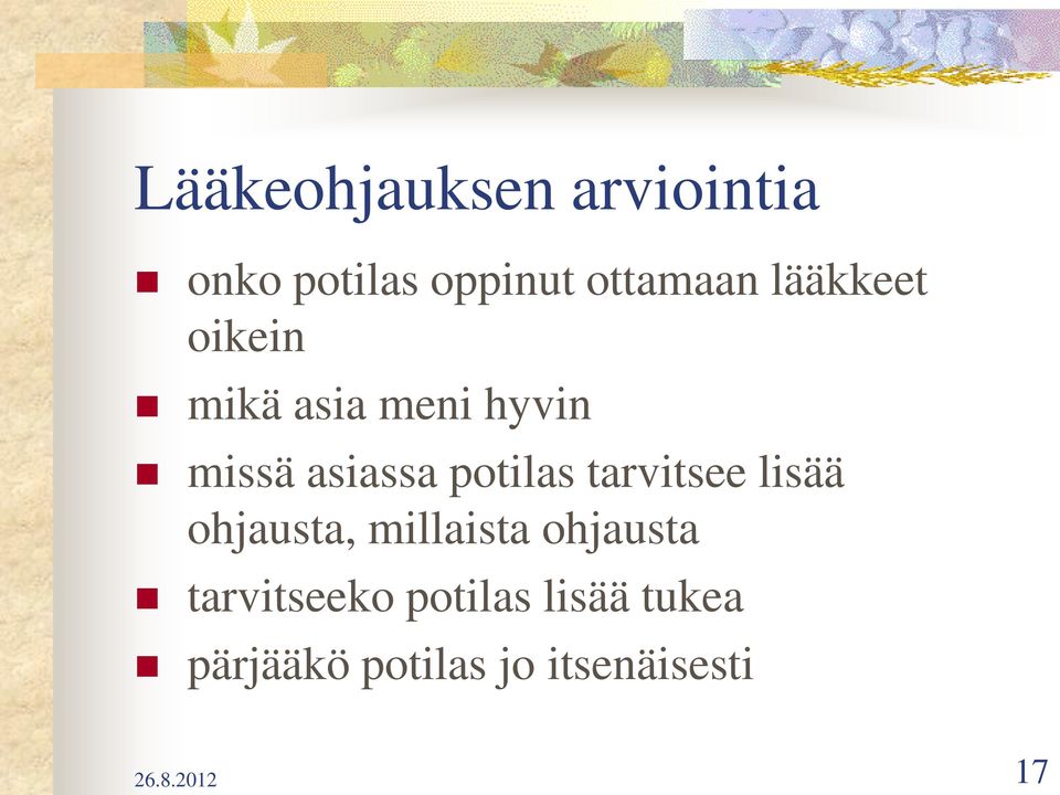 tarvitsee lisää ohjausta, millaista ohjausta tarvitseeko