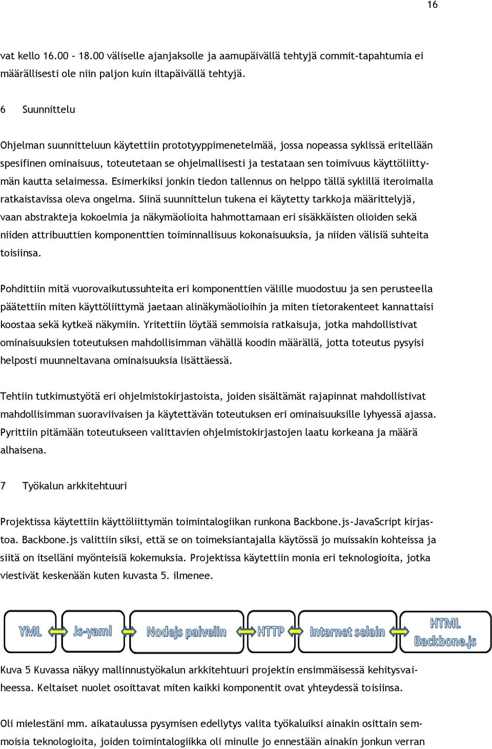 käyttöliittymän kautta selaimessa. Esimerkiksi jonkin tiedon tallennus on helppo tällä syklillä iteroimalla ratkaistavissa oleva ongelma.