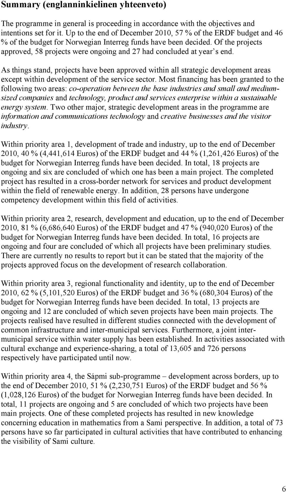 Of the projects approved, 58 projects were ongoing and 27 had concluded at year s end.