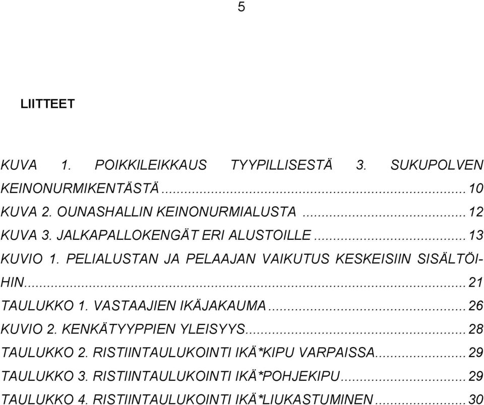 PELIALUSTAN JA PELAAJAN VAIKUTUS KESKEISIIN SISÄLTÖI- HIN... 21 TAULUKKO 1. VASTAAJIEN IKÄJAKAUMA... 26 KUVIO 2.