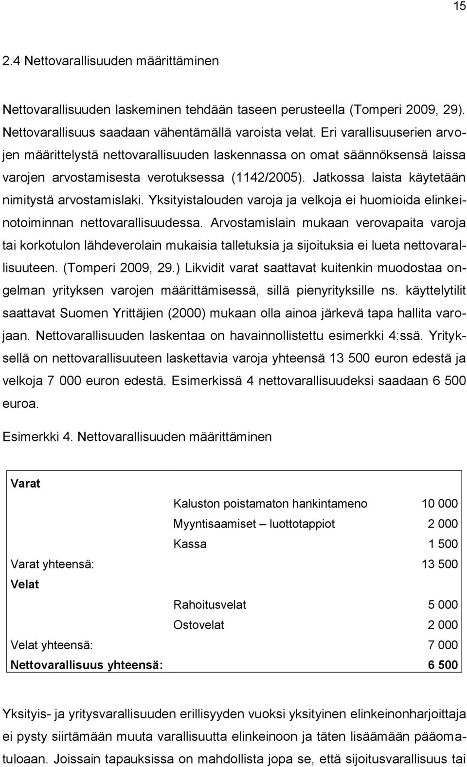 Jatkossa laista käytetään nimitystä arvostamislaki. Yksityistalouden varoja ja velkoja ei huomioida elinkeinotoiminnan nettovarallisuudessa.