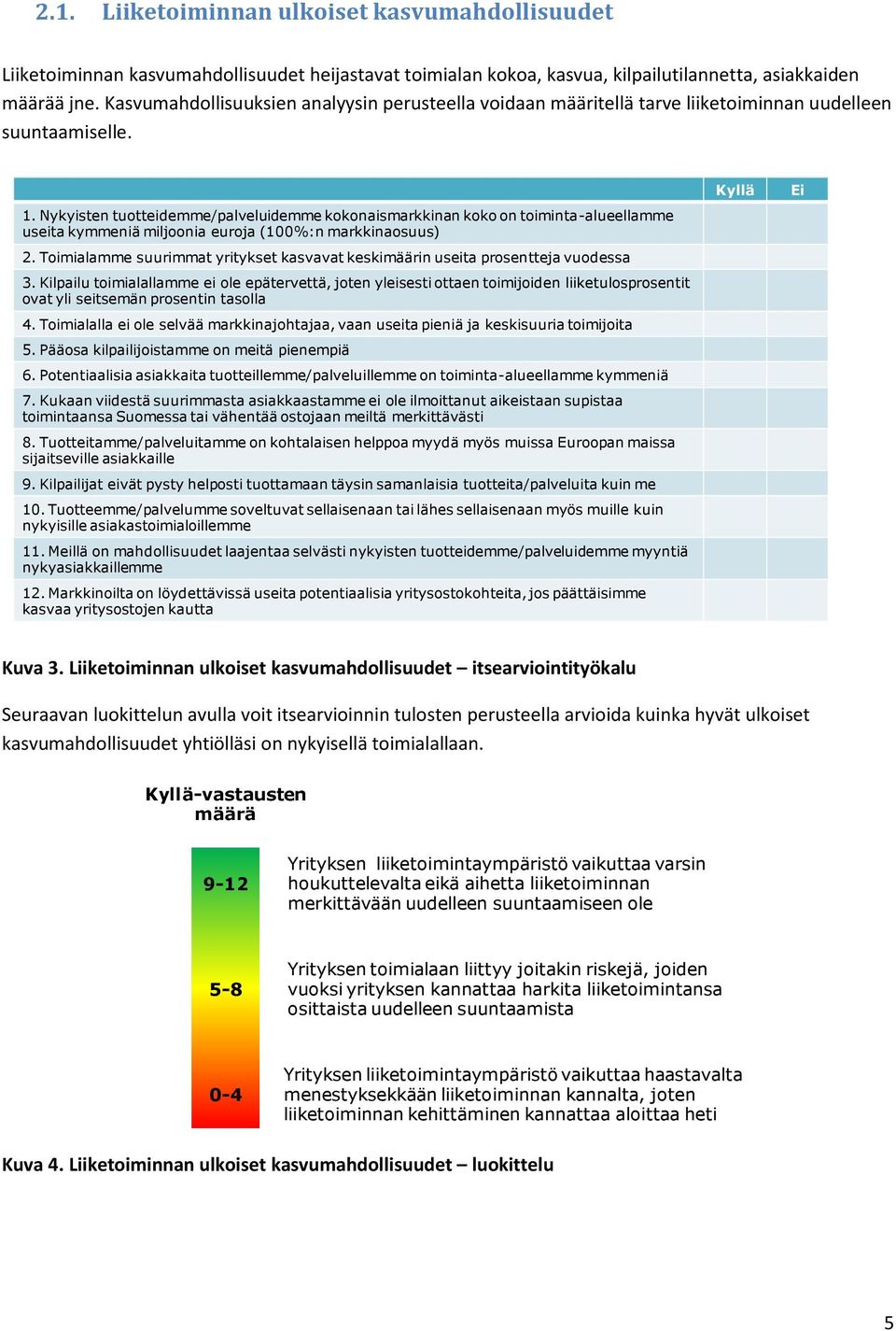 Nykyisten tuotteidemme/palveluidemme kokonaismarkkinan koko on toiminta-alueellamme useita kymmeniä miljoonia euroja (100%:n markkinaosuus) 2.