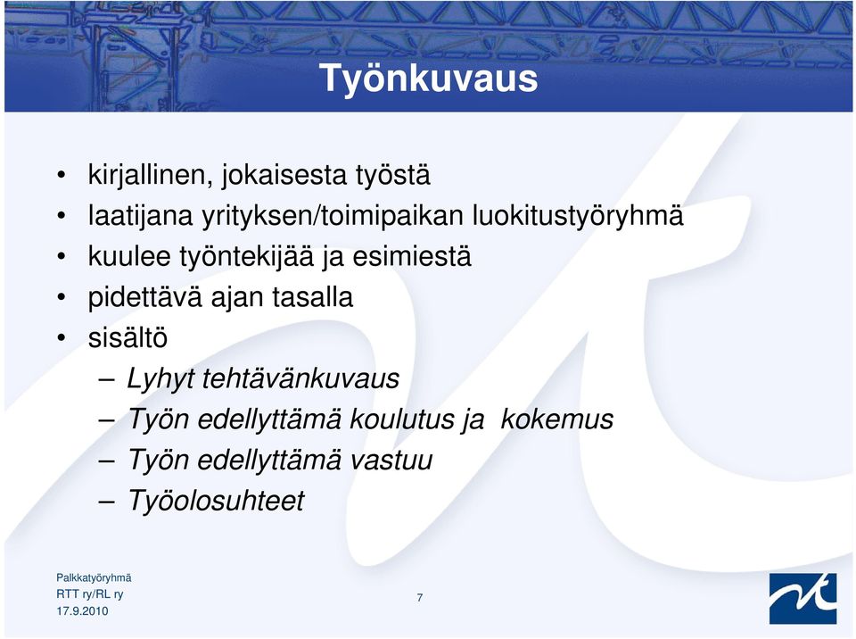 esimiestä pidettävä ajan tasalla sisältö Lyhyt tehtävänkuvaus