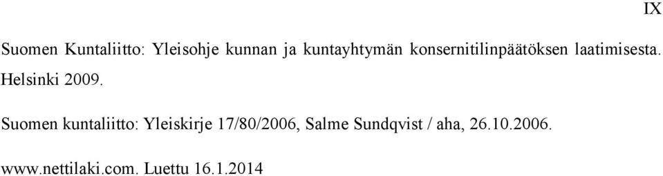 Suomen kuntaliitto: Yleiskirje 17/80/2006, Salme