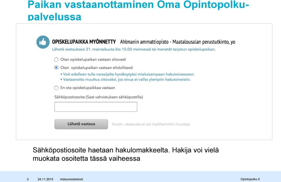 Sähköpostiosoite haetaan