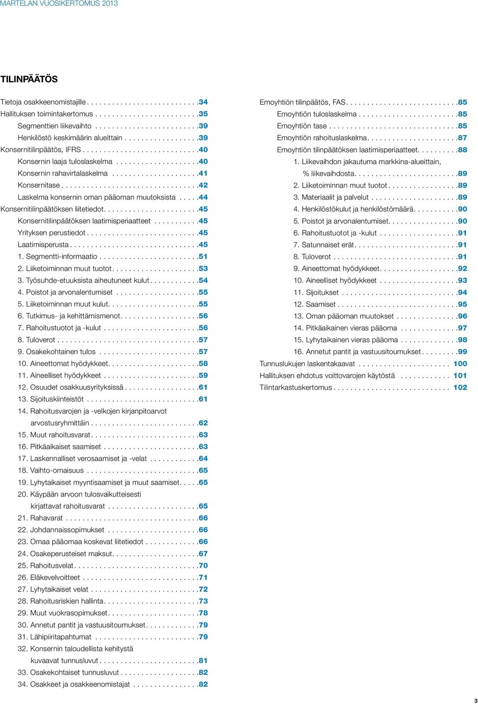 .. 44 Konsernitilinpäätöksen liitetiedot.... 45 Konsernitilinpäätöksen laatimisperiaatteet... 45 Yrityksen perustiedot... 45 Laatimisperusta... 45 1. Segmentti-informaatio... 51 2.