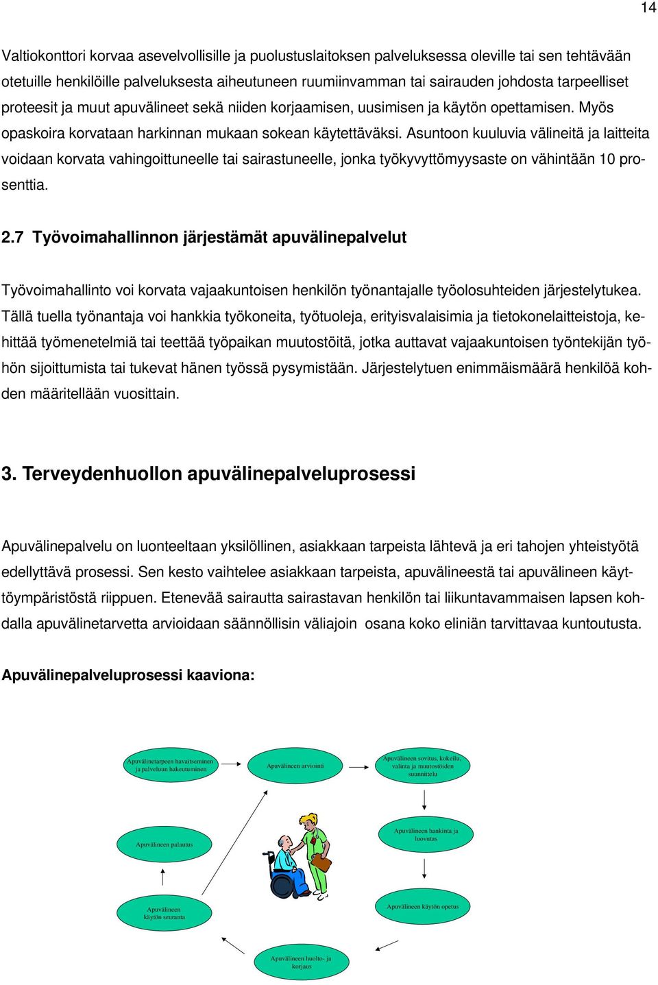 Asuntoon kuuluvia välineitä ja laitteita voidaan korvata vahingoittuneelle tai sairastuneelle, jonka työkyvyttömyysaste on vähintään 10 prosenttia. 2.