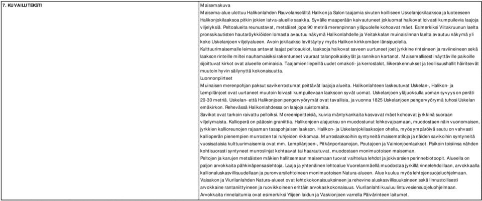 Peltoalueita reunustavat, metsäiset jopa 90 metriä merenpinnan yläpuolelle kohoavat mäet.