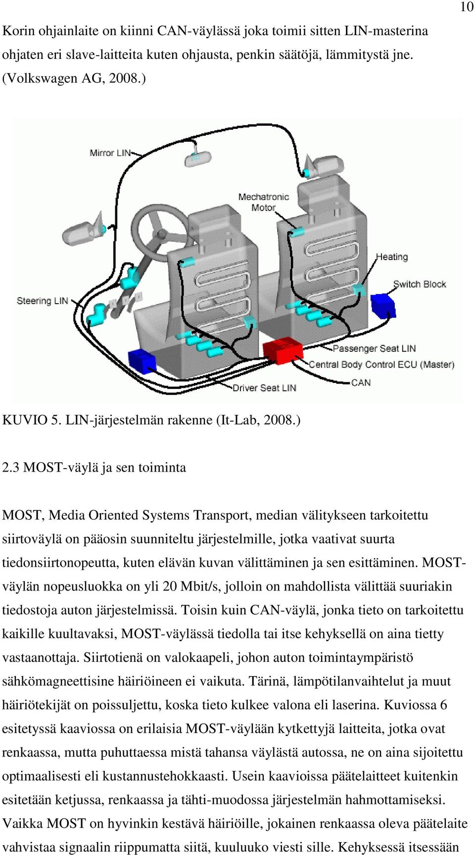 3 MOST-väylä ja sen toiminta MOST, Media Oriented Systems Transport, median välitykseen tarkoitettu siirtoväylä on pääosin suunniteltu järjestelmille, jotka vaativat suurta tiedonsiirtonopeutta,