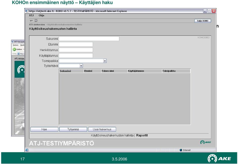 järjestelmä, samoin kuin tuotantoympäristö muihinkin ATJ