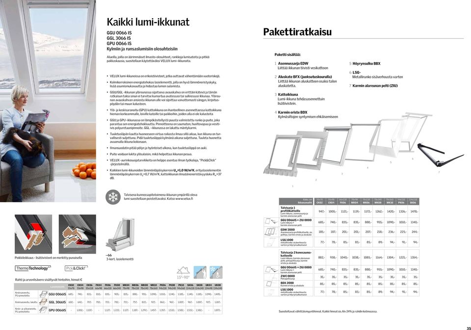 Kolmikerroksinen energiatehokas, jolla on hyvä lämmöneristyskyky, lisää asumismukavuutta ja hidastaa lumen sulamista.